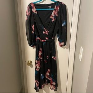 DKNY floral wrap dress
